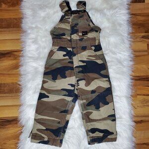 Youth Walls Tough Wear Insulated Bibs Sz 4/5 XS Overalls Boys Camo Camouflage
